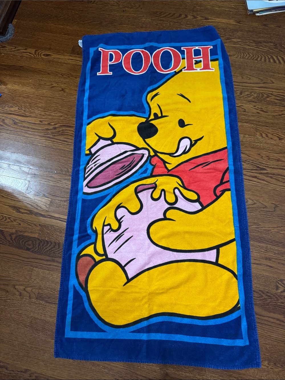 Vintage Winnie the Pooh & Honey Pot Beach Towel Cotton Disney "Pooh" Towel
